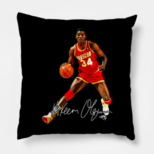 Hakeem Olajuwon The Dream Basketball Legend Signature Vintage Retro 80s 90s Bootleg Rap Style Pillow
