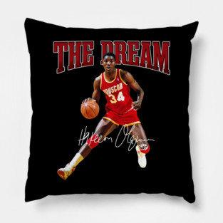Hakeem Olajuwon The Dream Basketball Legend Signature Vintage Retro 80s 90s Bootleg Rap Style Pillow