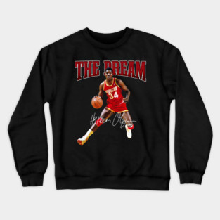 Hakeem Olajuwon The Dream Basketball Legend Signature Vintage Retro 80s 90s Bootleg Rap Style Crewneck Sweatshirt