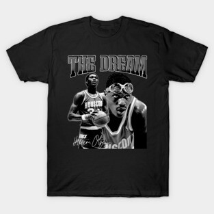 Hakeem Olajuwon The Dream Basketball Legend Signature Vintage Retro 80s 90s Bootleg Rap Style T-Shirt