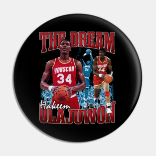 Hakeem Olajuwon The Dream Basketball Legend Signature Vintage Retro 80s 90s Bootleg Rap Style Pin