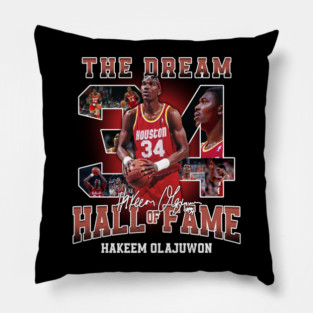 Hakeem Olajuwon The Dream Basketball Legend Signature Vintage Retro 80s 90s Bootleg Rap Style Pillow