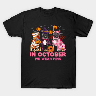 In October We Wear Pink Pumpkin Pitbull T-Shirt
