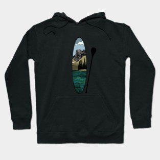Stand up paddle board - mountain lake vertical Hoodie