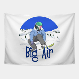 Big Air, Snowboarding Tapestry