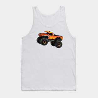 Orange Monster Truck Jump Illustration Tank Top