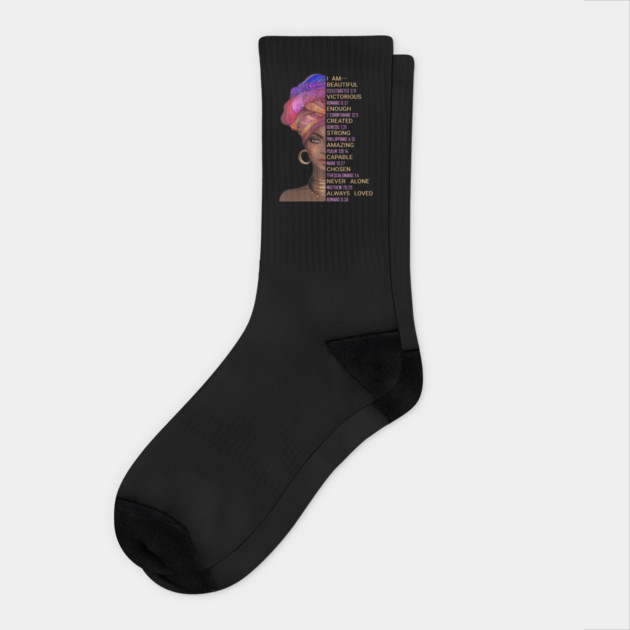 I am beautiful & loved Socks by UrbanLifeApparel