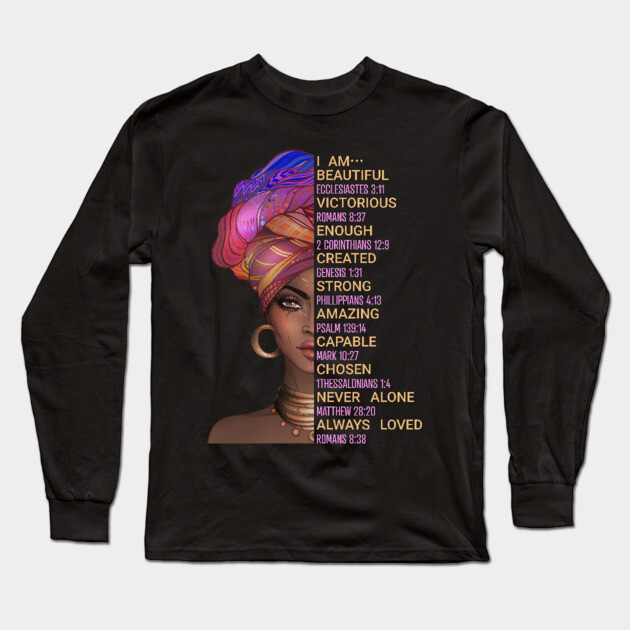 I am beautiful & loved Long Sleeve T-Shirt by UrbanLifeApparel