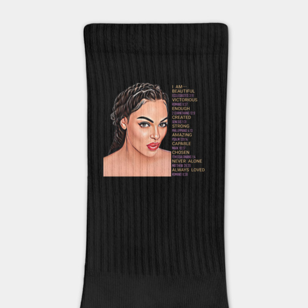 I am beautiful, victorious, enough, created, strong, amazing, capable, chosen, never alone, always loved by UrbanLifeApparel