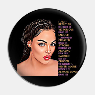 I am beautiful, victorious, enough, created, strong, amazing, capable, chosen, never alone, always loved Pin
