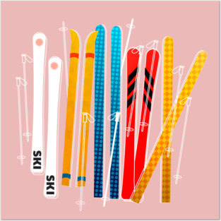 Colorful skis Posters and Art