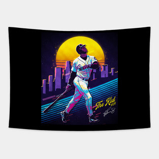 Ken Griffey Jr The Kid Basketball Legend Signature Vintage Retro 80s 90s Bootleg Rap Style Tapestry