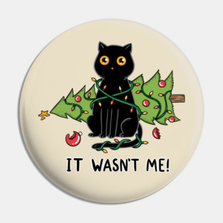 Cat and Christmas tree Pin