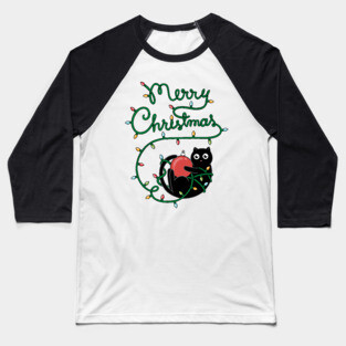 Cat merry christmas Baseball T-Shirt