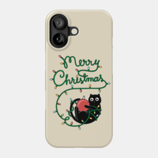 Cat merry christmas Phone Case