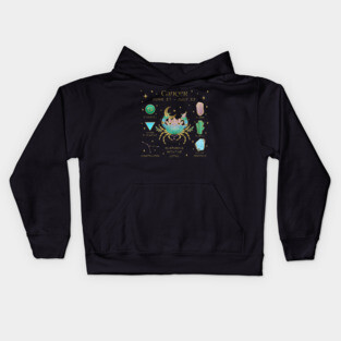 Crystal Zodiac Cancer Collage Kids Hoodie