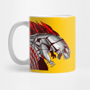 mecha god kaiju in monster madness rampage art ecopop Mug