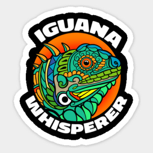 The Iguana Whisperer Funny Iguana Lizard Pun Zentangle Art Color Sticker