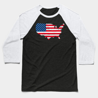 USA flag Baseball T-Shirt