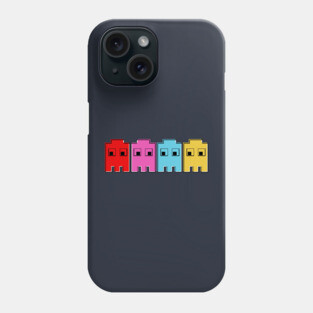 8-bit vintage, retro pac man ghosts Phone Case