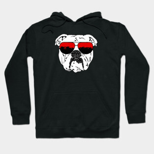 Bulldog with Athens Skyline Hoodie