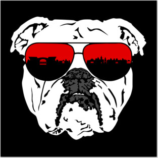 Bulldog with Athens Skyline Posters and Art