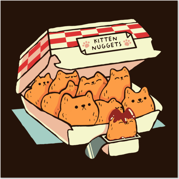 Kitten Nuggets Fast Food Cat by Tobe Fonseca Wall Art by Tobe_Fonseca