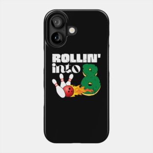 Rolling into 8 Eighth Birthday Bowling Gift Phone Case
