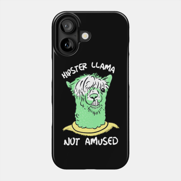 Hipster Llama Not Amused Phone Case by The WYLD Tribe