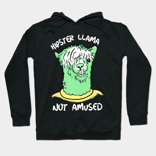 Hipster Llama Not Amused Hoodie by The WYLD Tribe