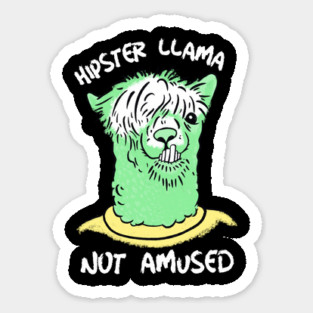 Hipster Llama Not Amused Magnet