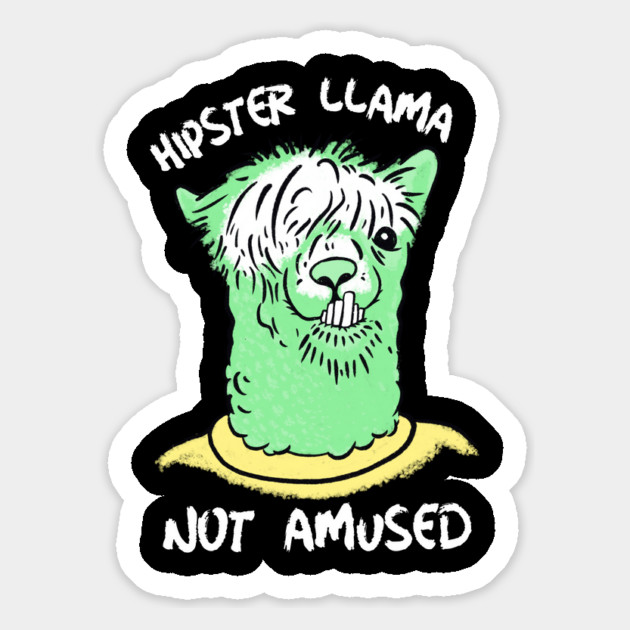Hipster Llama Not Amused Magnet by The WYLD Tribe