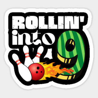 Rollin Into 9 Year Old Birthday Gift Sticker