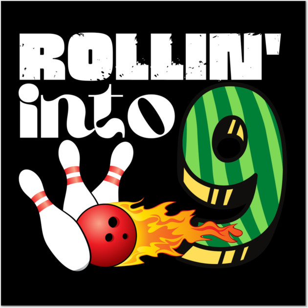 Rollin Into 9 Year Old Birthday Gift Wall Art by The WYLD Tribe