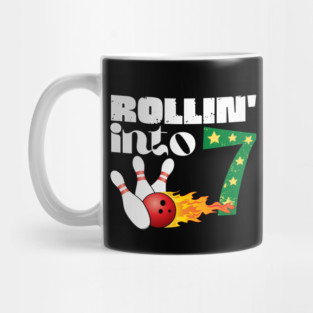 Rolling into 7 Bowling Birthday Gift Mug