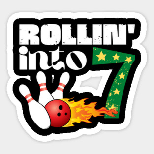 Rolling into 7 Bowling Birthday Gift Magnet