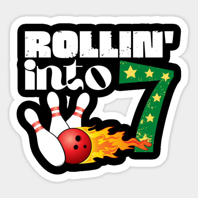 Rolling into 7 Bowling Birthday Gift Magnet by The WYLD Tribe