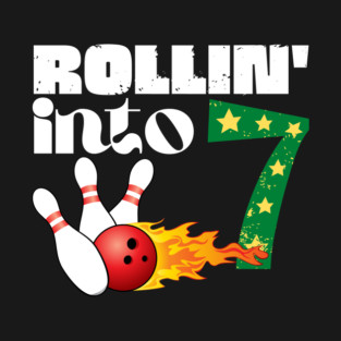 Rolling into 7 Bowling Birthday Gift T-Shirt