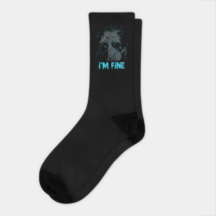 I'm Fine Sarcastic Cat Socks