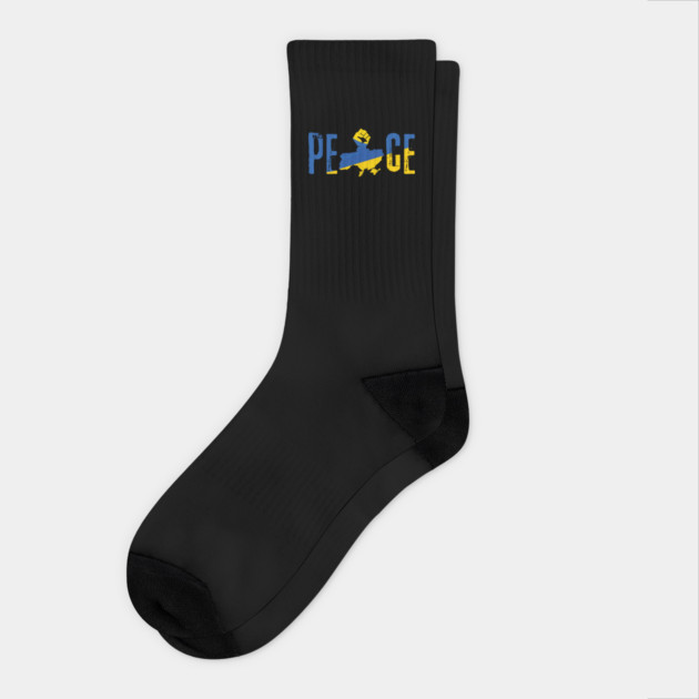 Peace Ukraine Flag Design Socks by The WYLD Tribe