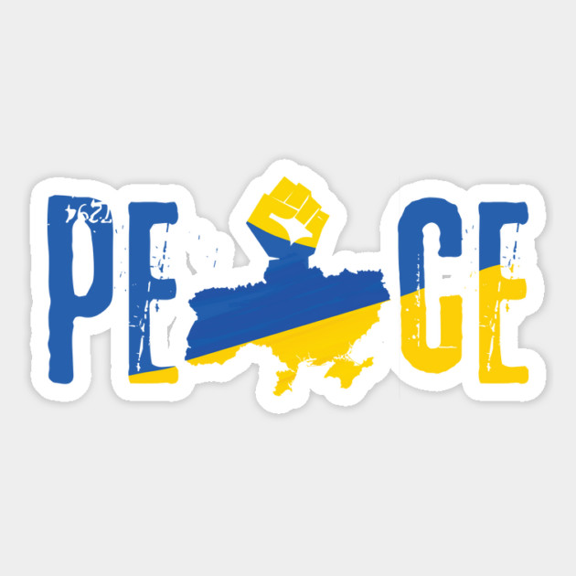 Peace Ukraine Flag Design Sticker by The WYLD Tribe