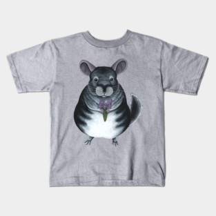 Chinchilla Holding Flowers Kids T-Shirt