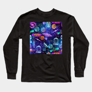 Outer Space Pattern Long Sleeve T-Shirt
