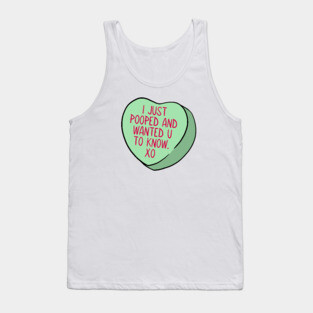Funny Candy Heart Pooped Tank Top
