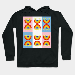 Rainbow Chanukiah Trans Grid Hoodie