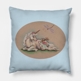 Meeting of the Mythological - Unicorn and Jackalope Pillow