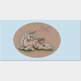 Meeting of the Mythological - Unicorn and Jackalope Posters and Art