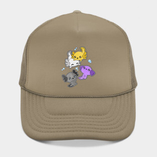 Nonbinary Axolotl LGBT Pride Flag Hat