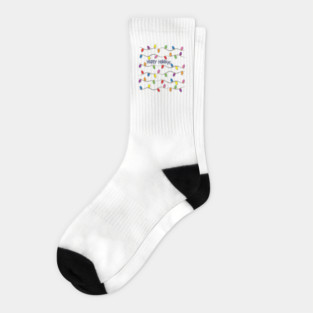 Happy Holidays with Colorful Lights Socks