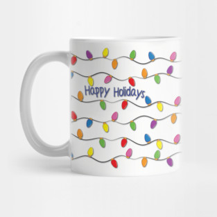 Happy Holidays with Colorful Lights Mug